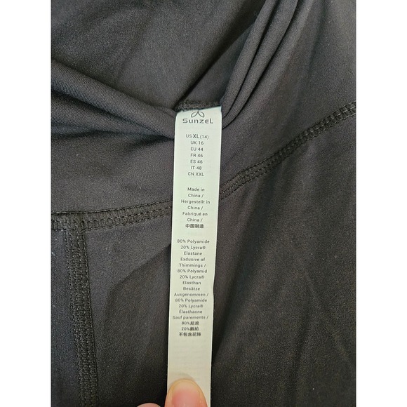 Sunzel Black Flare Leg Lycra XL (14) Stretchy Leggings Pants Comfy Basic NWT - Picture 3 of 9